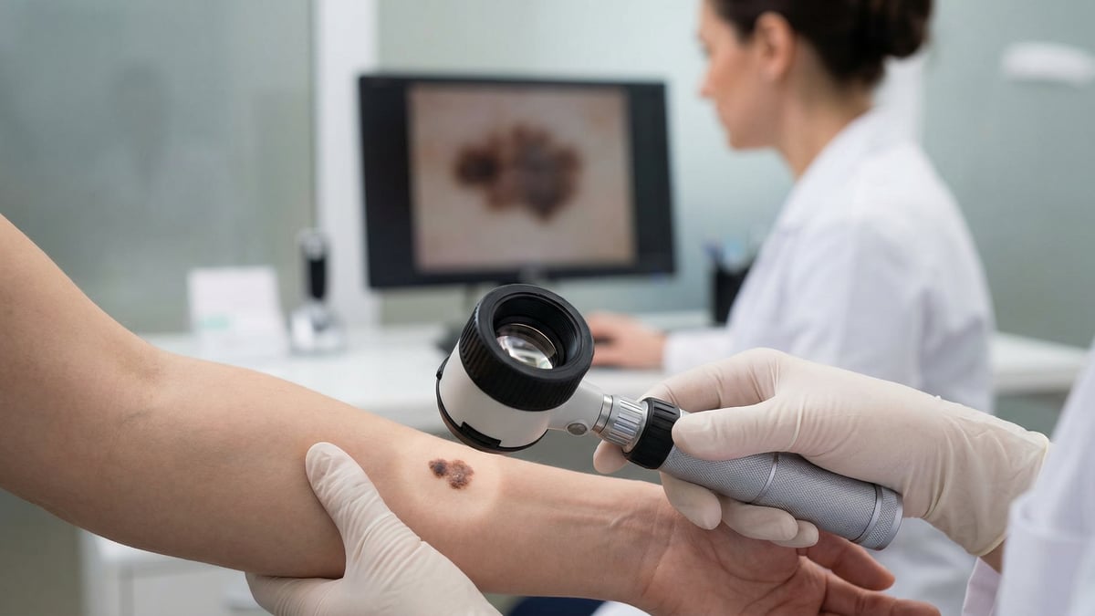 Avaliação dermatológica de pintas com dermatoscopia