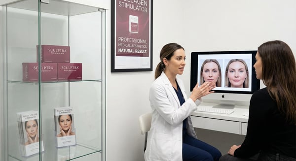 Sculptra facial para estímulo de colágeno