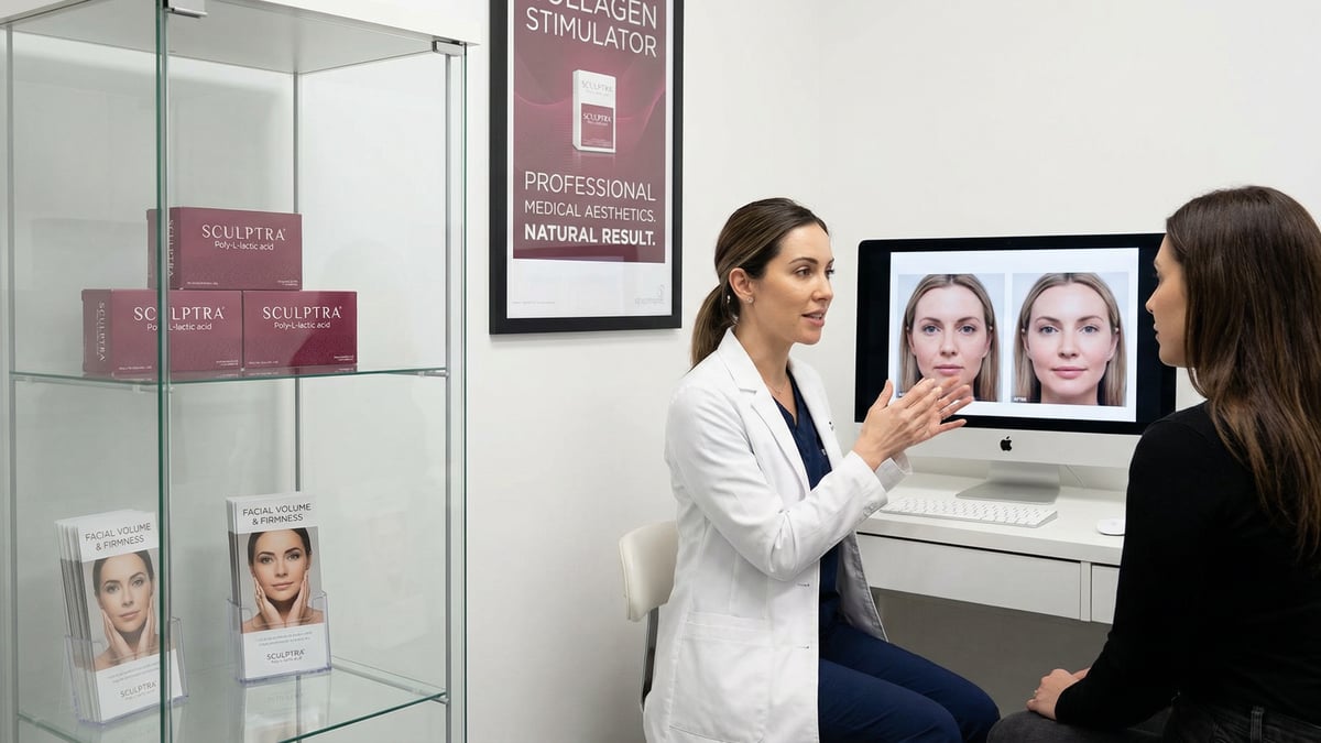 Sculptra facial para estímulo de colágeno