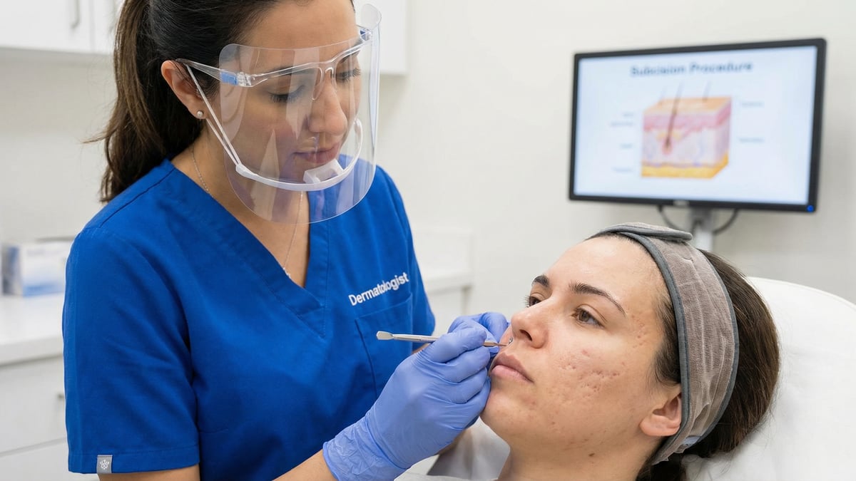 Subcisão para cicatrizes atróficas de acne