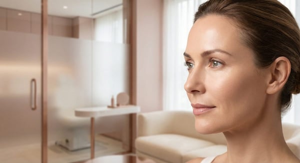 Rosto feminino com expressão natural após aplicação de toxina botulínica