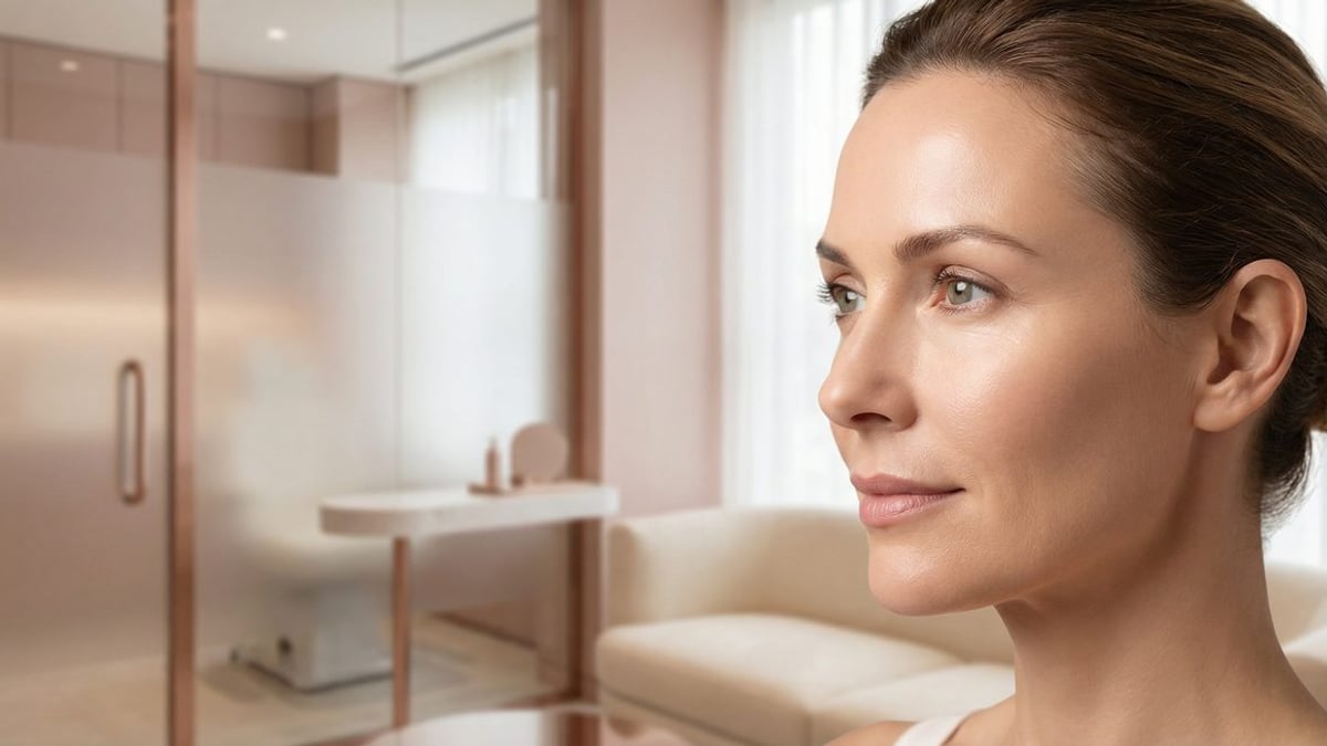 Rosto feminino com expressão natural após aplicação de toxina botulínica